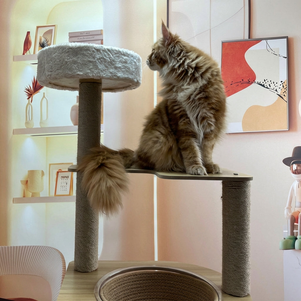 chat sur arbre a chat multi niveaux avec plateformes