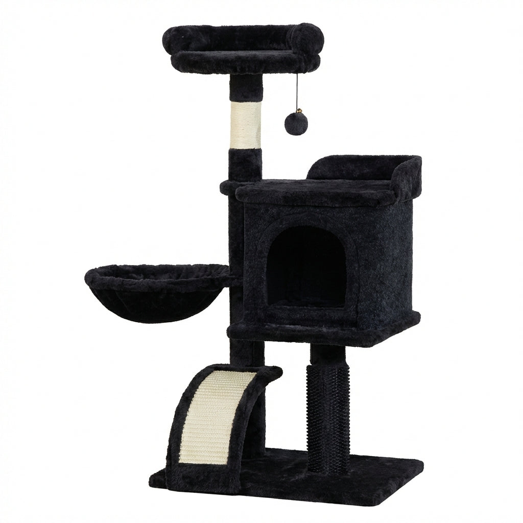 arbre a chat 93 cm avec niche hamac et griffoir