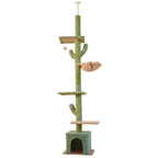 arbre a chat cactus xxl 218 cm avec plateformes et niche pour chat