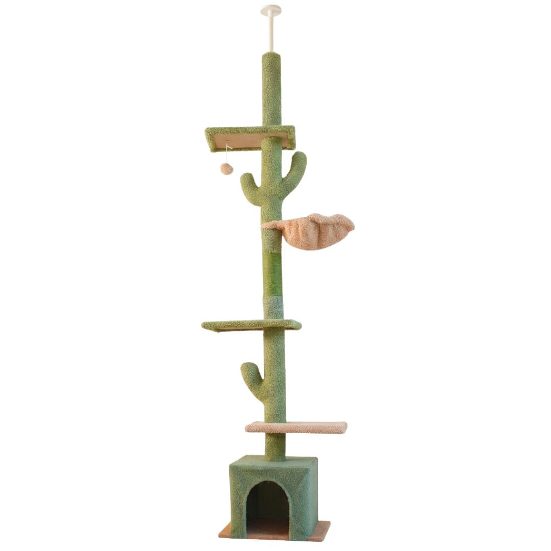 arbre a chat cactus xxl 218 cm avec plateformes et niche pour chat