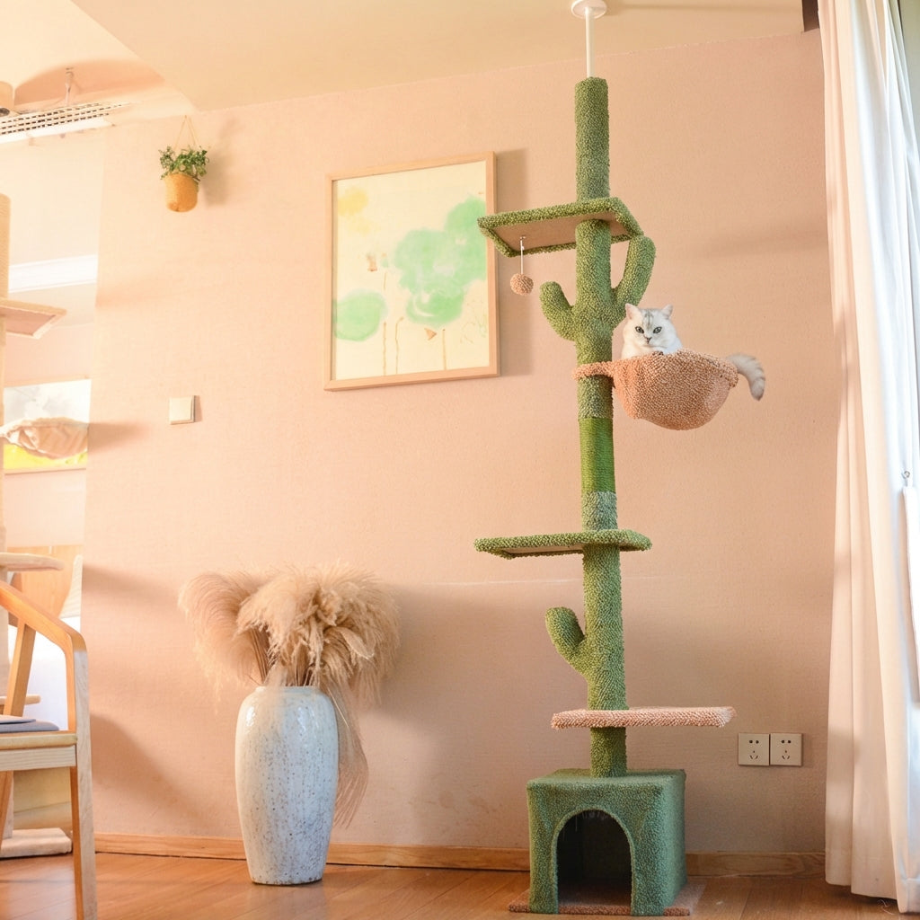 arbre a chat cactus design pour interieur avec plateformes