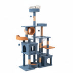 arbre a chat multi niveaux 162 cm avec niches plateformes et tunnel pour chat