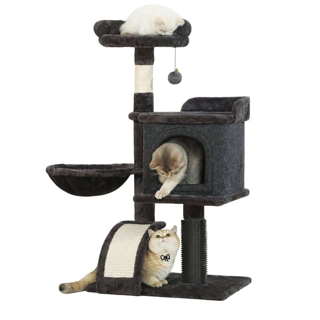 arbre a chat avec plateformes et niche pour chat