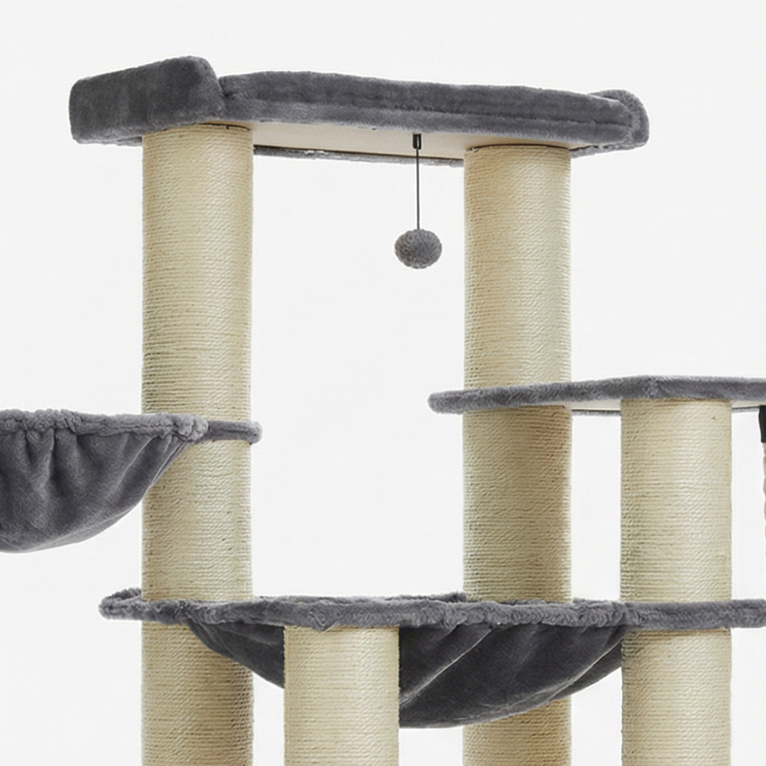 arbre a chat avec hamac et plateformes de repos