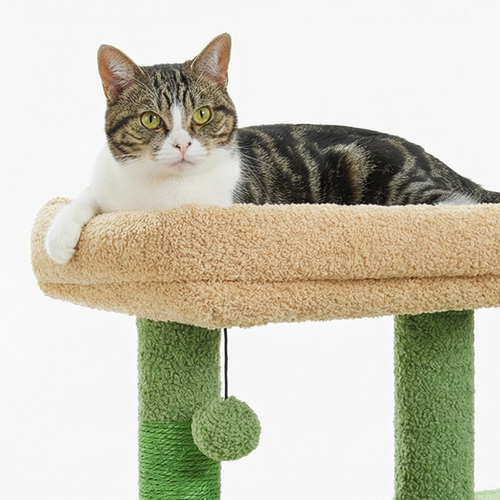 arbre a chat avec niche et plateformes 116 cm