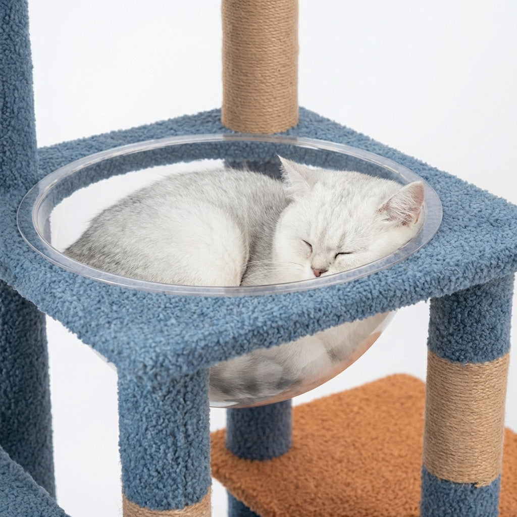 hamac confortable sur arbre a chat multi niveaux