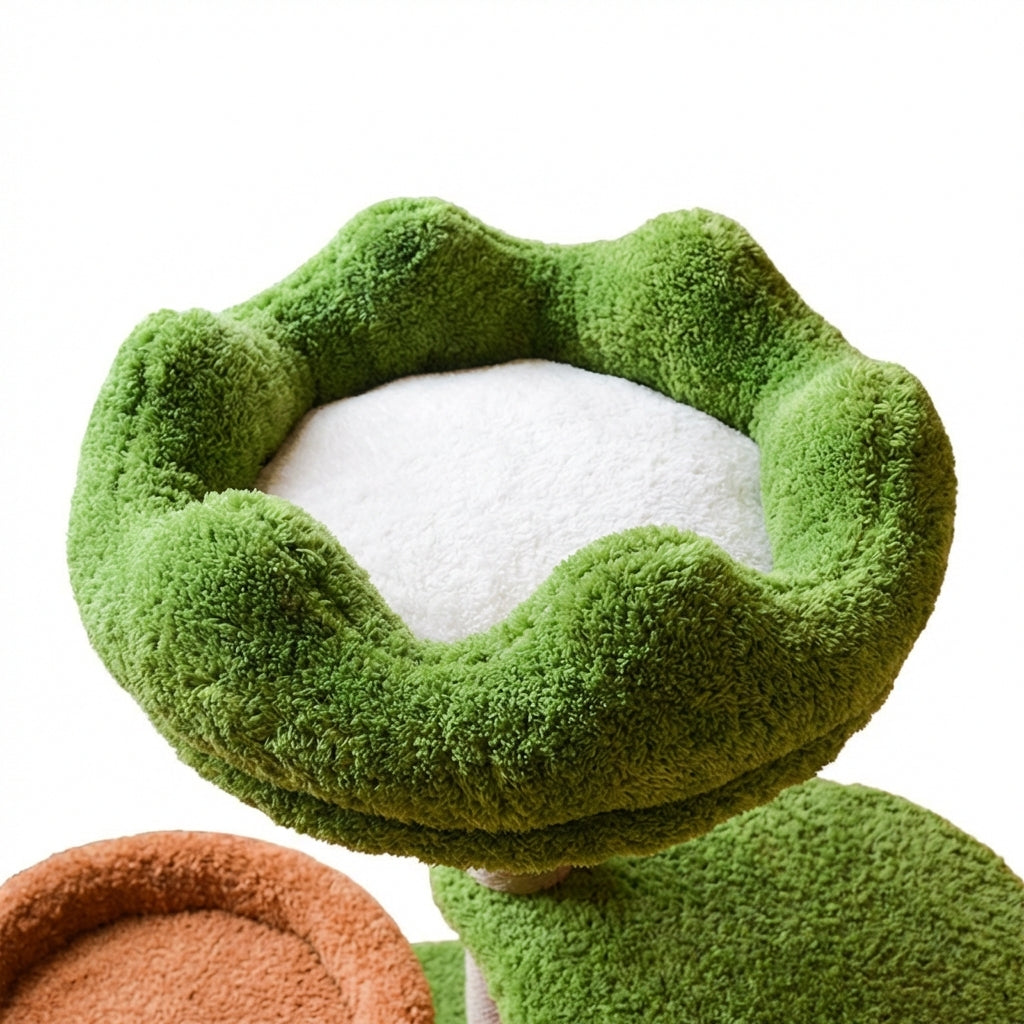 panier confortable sur arbre a chat pour repos du chat